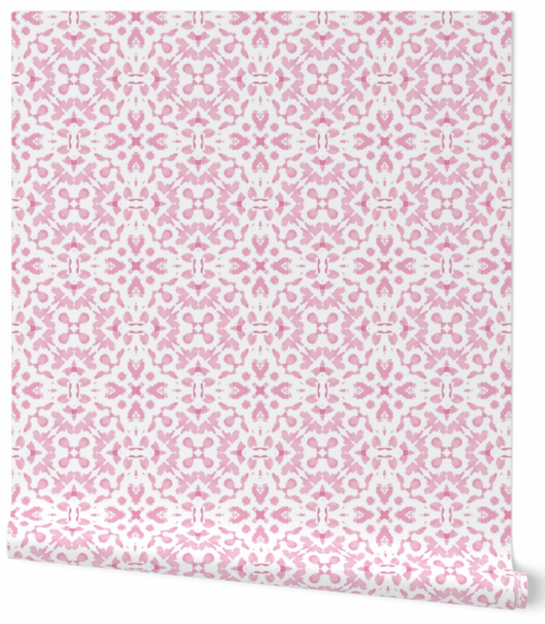 Walter Water Color Pink Traditional | Architectural Wallcoverings