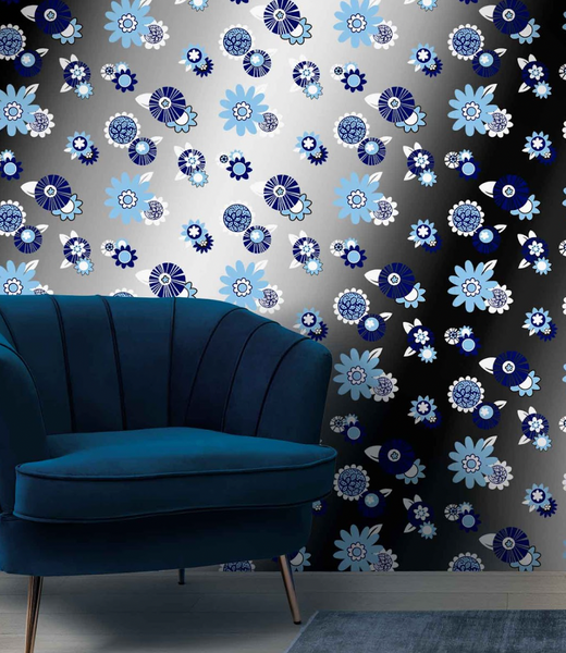 Litchfield 1970's Wallpaper on Silver Mylar