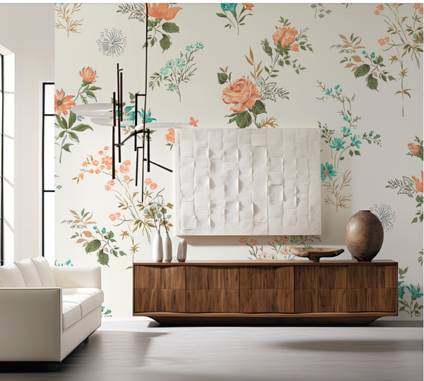Westbrook Muralª  - 1940's Floral Wallcovering | DW Bespoke Studios