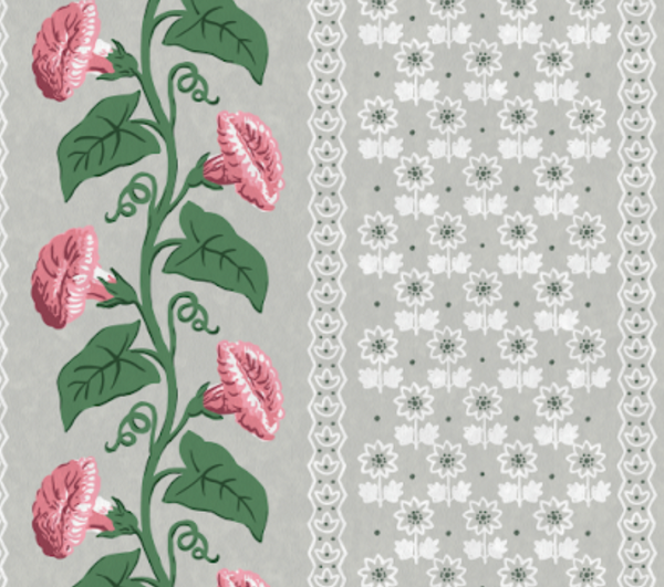 Marshfield 1950's Floral Stripe Wallpaper | DW Bespoke Studios