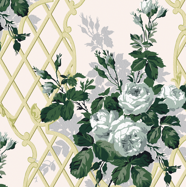 Tuftonboro 1950's Floral Lattice Wallpaper | DW Bespoke Studios