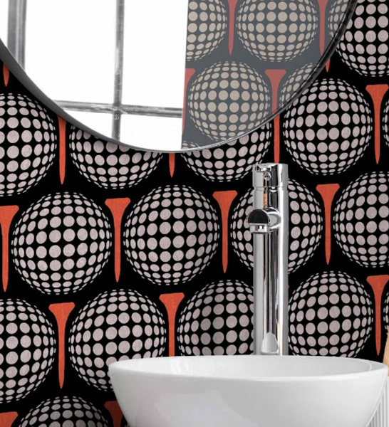 Gregoryville Golf Vintage 1970's Wallcovering Wallcovering | DW Bespoke Studios