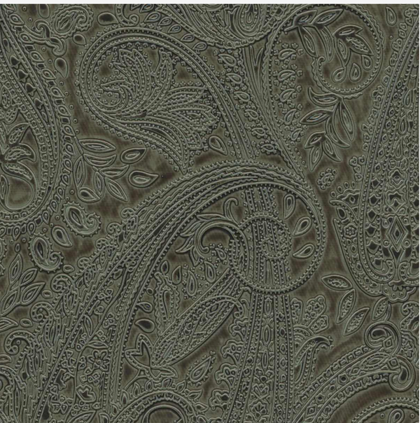 Prive - Paisley Faux Leather - Khaki