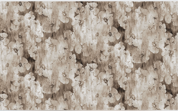 Water Color Poppies Mural - Sepia