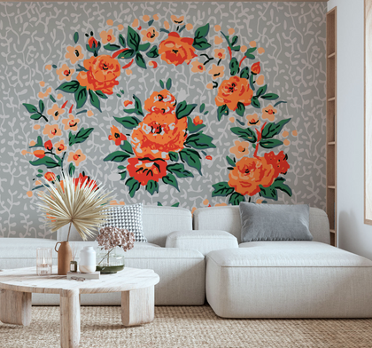 Carmellos Floral Mural - 1940's Vintage Retro | Architectural Wallcoverings