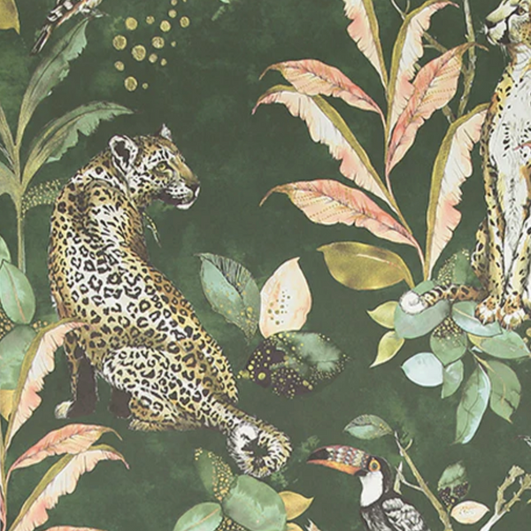 Savannah Cheetah - Green Wallcovering | Graduate Collection