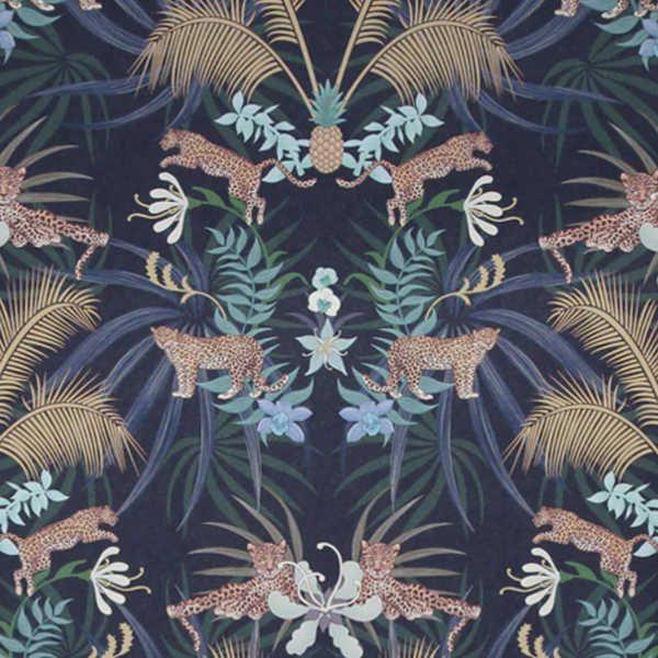 Leopard Luxe Blue Wallcovering | Graduate Collection