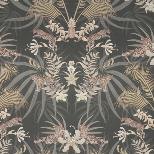 Leopard Luxe Charcoal Wallcovering | Graduate Collection