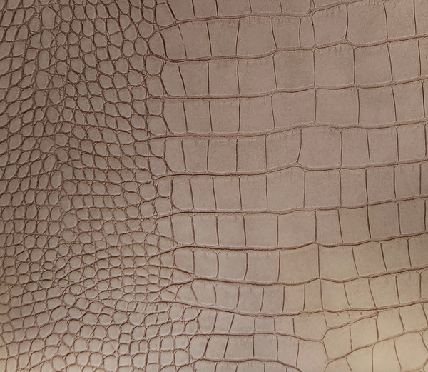 Le Embossed Croc Suse | Vegan Leather |  Camel Brown