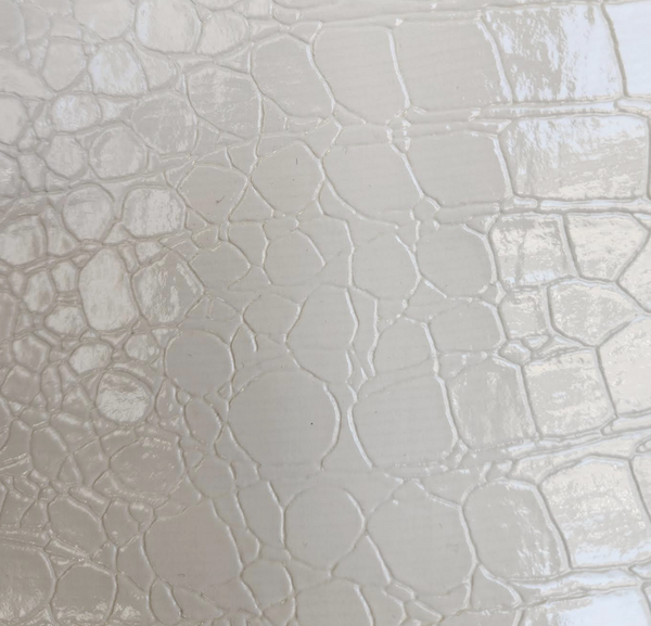 Le Embossed Croc Vute  - Off White