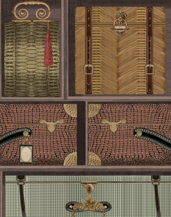 The Luggage Car - Green Wallcovering | Mind the Gap