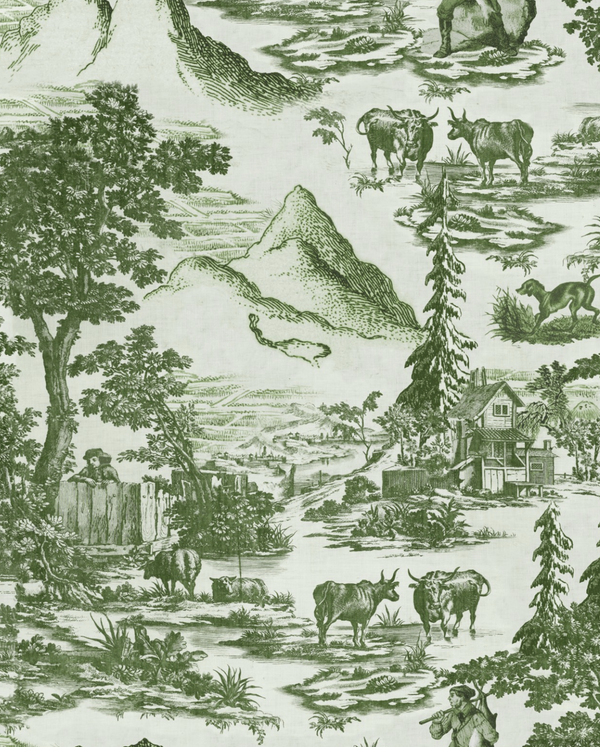 Toile Du Tyrol Evergreen - Green, Light Green Wallcovering | Mind the Gap