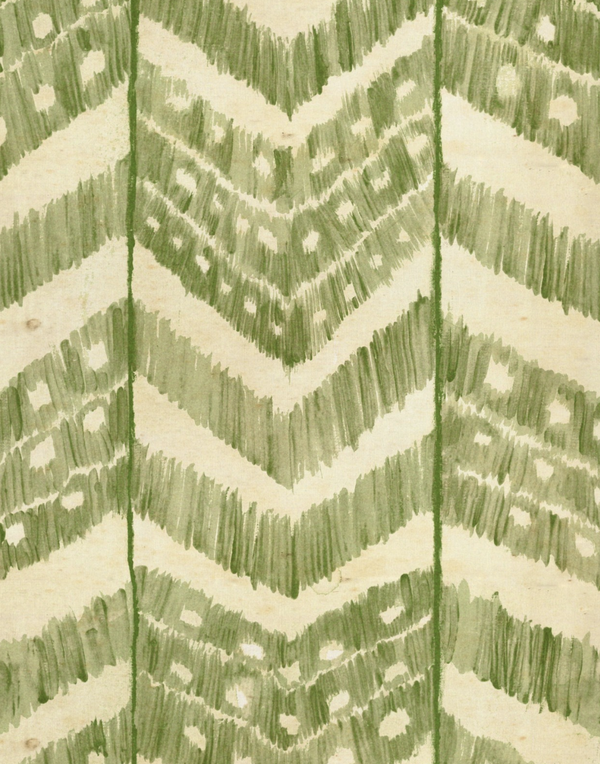 Turkish Ikat Foliage - Taupe, Green Wallcovering | Mind the Gap