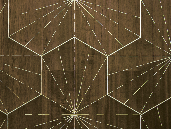 Ajiro Chevron Silver Birch Luster - Dark Brown Wallcovering | Maya Romanoff