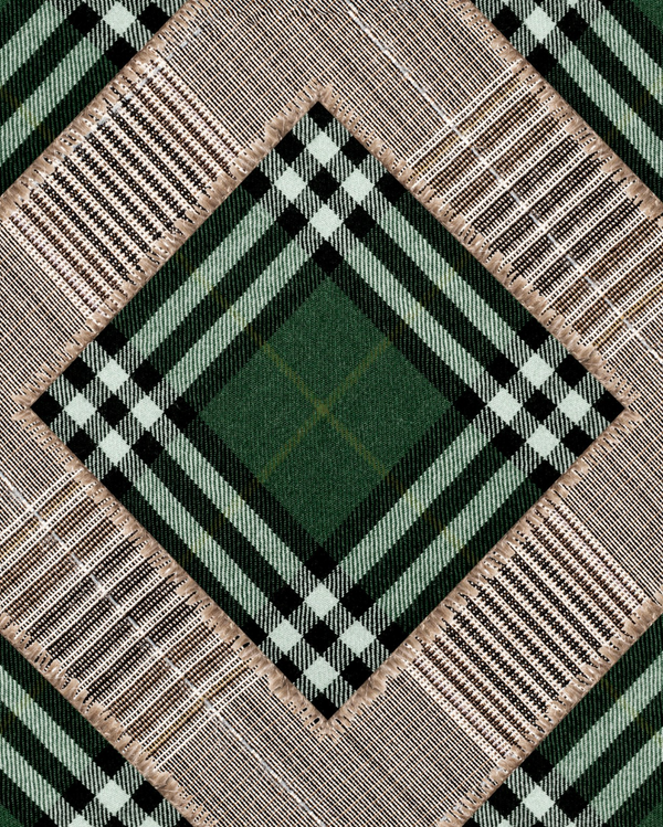Checkered Patchwork British - Green Wallcovering | Mind the Gap