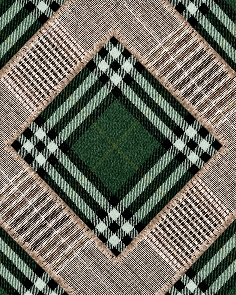 Checkered Patchwork British Green Wallpaper | Mind The Gap