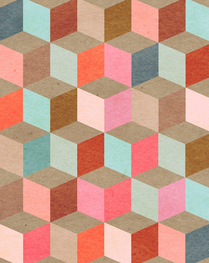 Coloured Geometry - Blue, Pink, Red, Brown Wallcovering | Mind the Gap