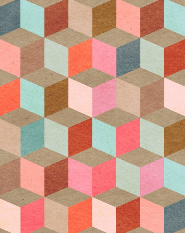 Coloured Geometry - Blue, Pink, Red, Brown Wallcovering | Mind the Gap