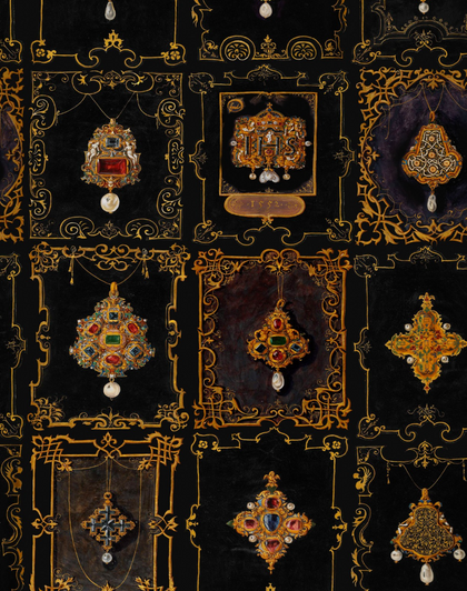 Anna's Jewelry - Black, Brass Wallcovering | Mind the Gap