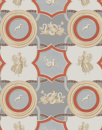 Apodyterium - Taupe, Grey, Red Wallcovering | Mind the Gap