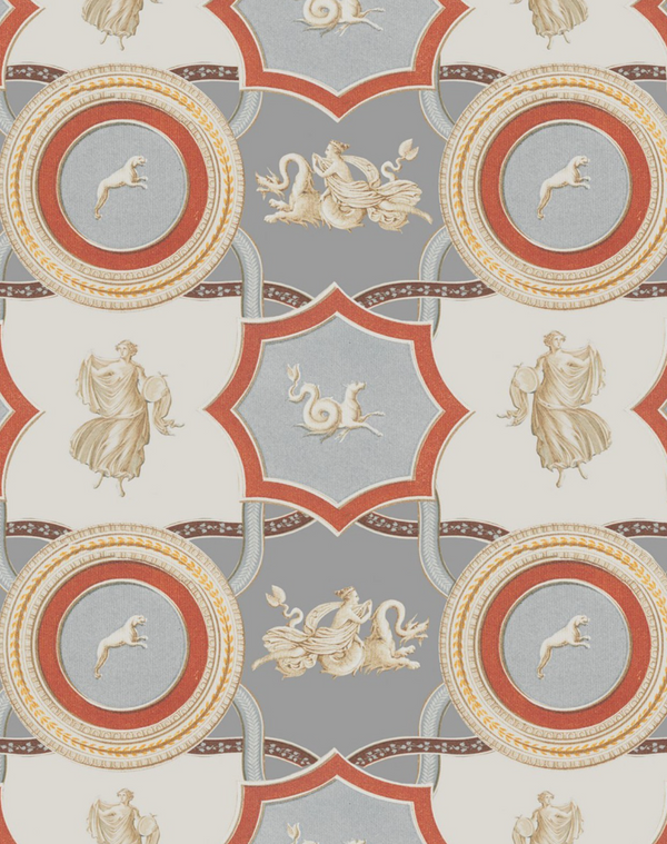 Apodyterium - Taupe, Grey, Red Wallcovering | Mind the Gap