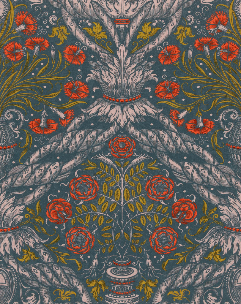 Floral Ornament Scarlet Wallpaper | Mind The Gap