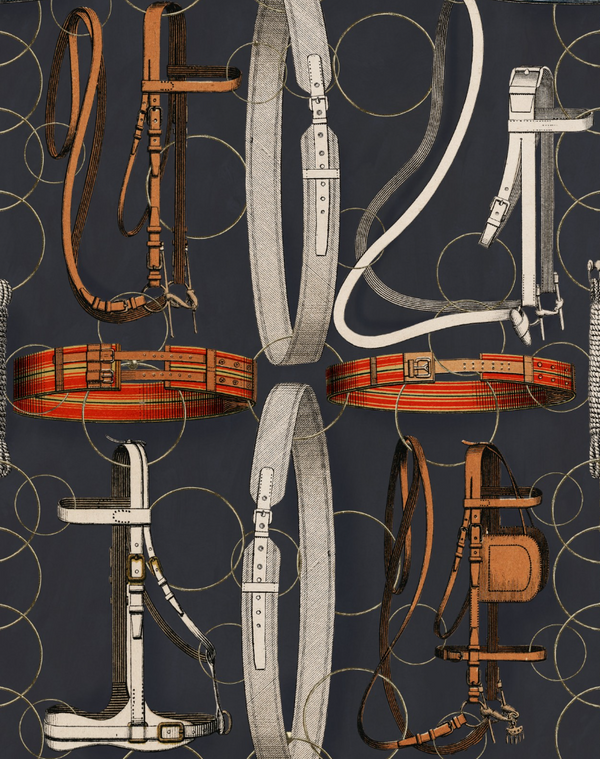 Equestrian Equipment - Dark Wallcovering | Mind the Gap