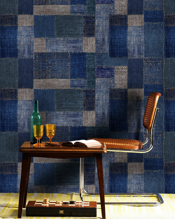 Jute - Blue, Grey Wallcovering | Mind the Gap