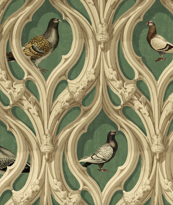 Manor's Walls - Taupe, Green Wallcovering | Mind the Gap
