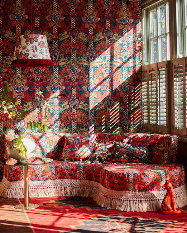 Psychedelia - Taupe, Blue, Green, Red Wallcovering | Mind the Gap