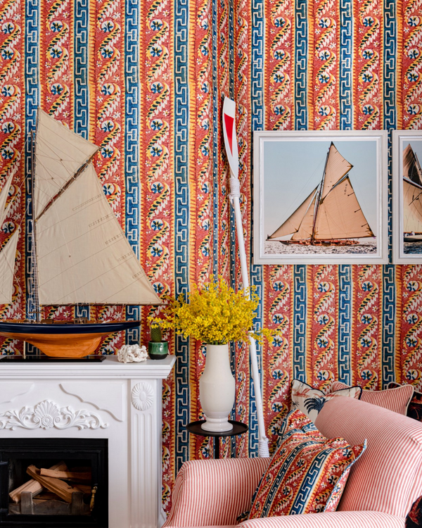 Samothraki - Blue, Yellow, Beige, Orange Wallcovering | Mind the Gap