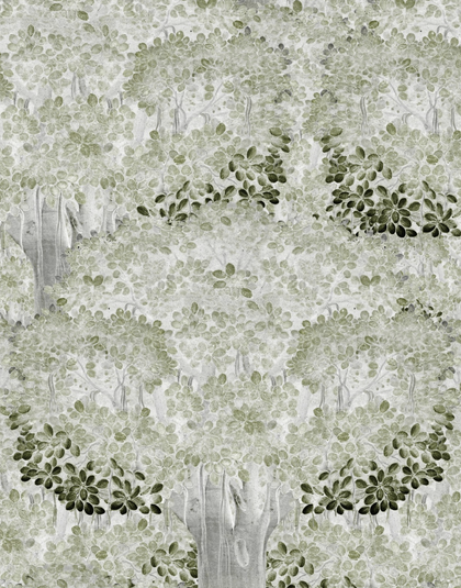 Savage Leaves Neutral - Green, Grey Wallcovering | Mind the Gap