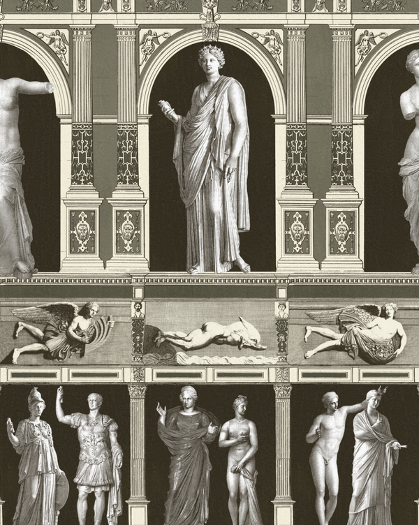 Statues Antique Taupe - Black, Grey Wallcovering | Mind the Gap