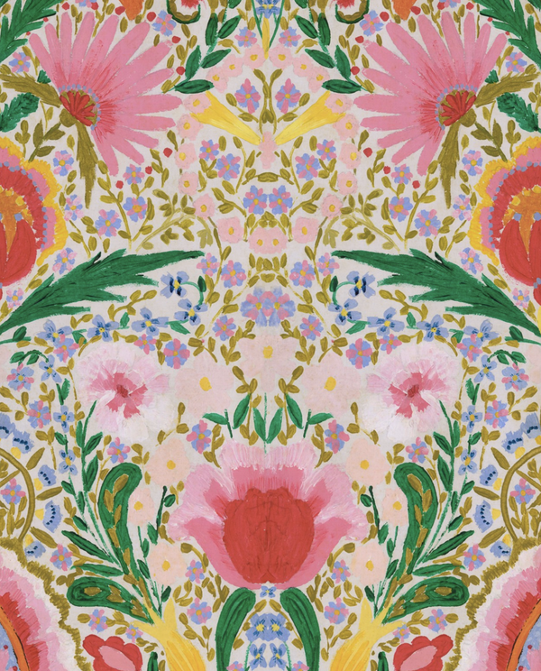 Susie Q - Taupe, Green, Yellow, Pink, Red Wallcovering | Mind the Gap