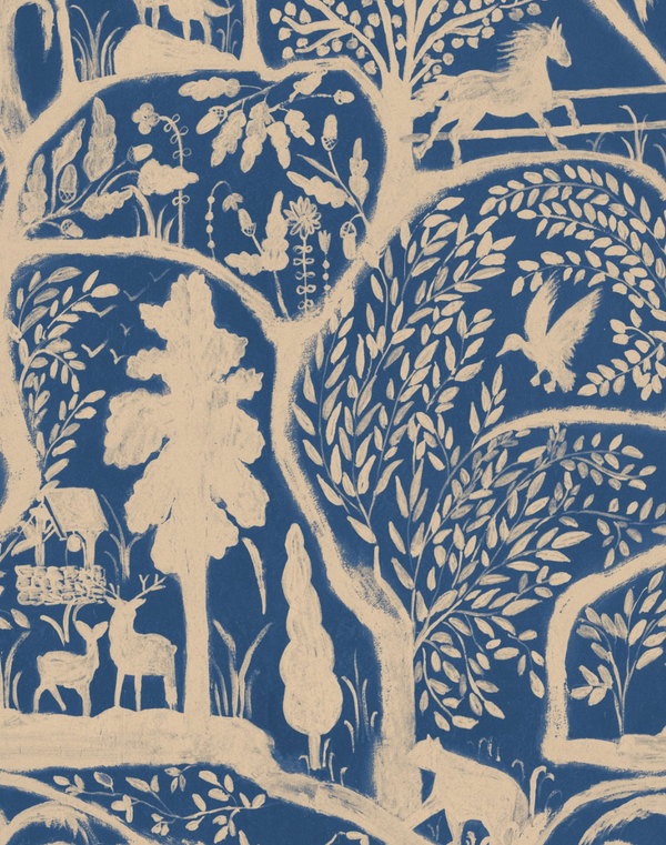 The Enchanted Woodland Twilight - Taupe, Blue Wallcovering | Mind the Gap