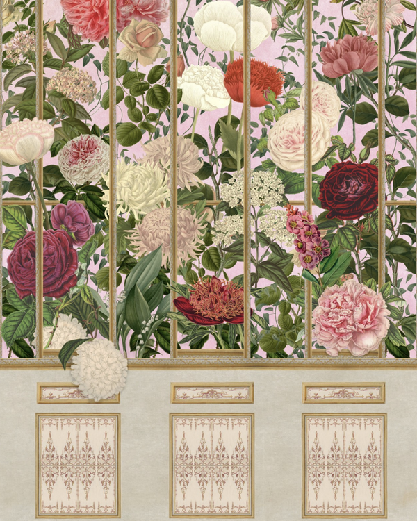 The Imperial Flora - Taupe, Green, Pink, Red, Brown Wallcovering | Mind the Gap