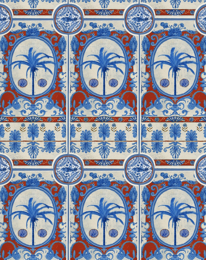 The Villa Mural - Red Wallcovering | Mind the Gap