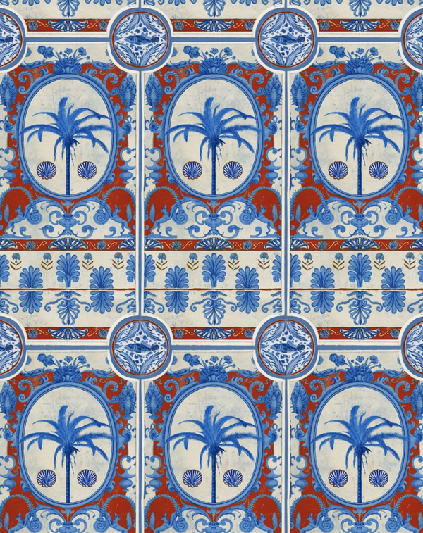 The Villa Mural - Red Wallcovering | Mind the Gap