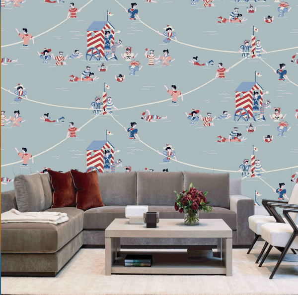Infinite Scale™ Day at the Beach Ver. 1 Retro | Architectural Wallcoverings