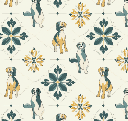Hot Diggity Dog Tile Wallcovering | DW Bespoke Studios
