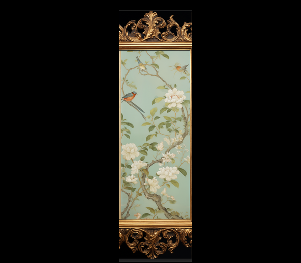 Ornate Bayside Birds Tromp L'Oeil Wall Panel "A"