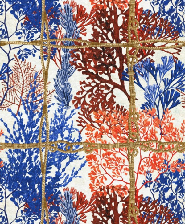 Corallia - White, Yellow, Red, Indigo Wallcovering | Mind the Gap