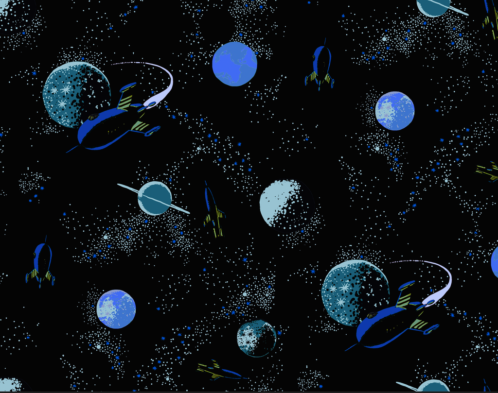 Ground Control to Major Tim - Black Wallcovering | DW Bespoke Studios