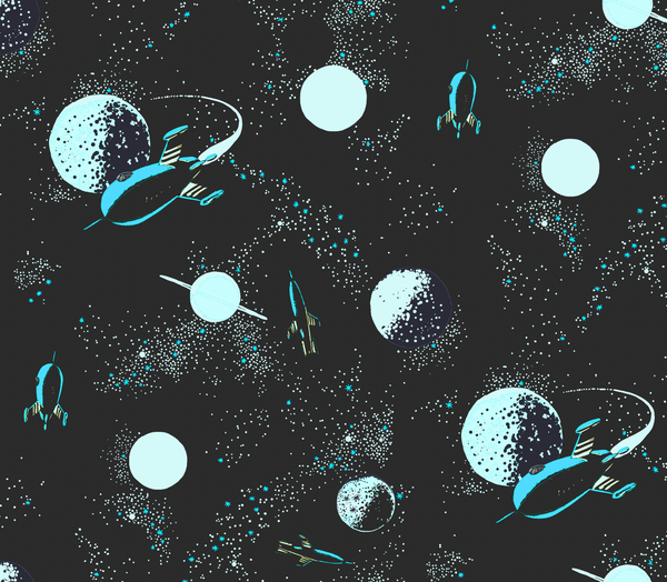 Ground Control to Major Tim - Noire Retro | Architectural Wallcoverings