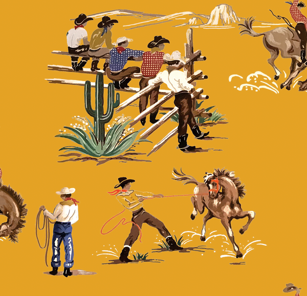 The Original Yeeha 1950's Cowboy - Mustard Wallcovering | DW Bespoke Studios
