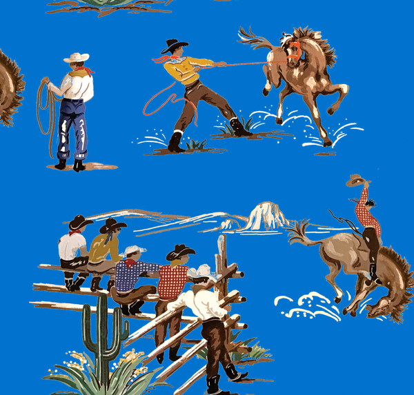 The Original Yeeha 1950's Cowboy - True Blue Wallcovering | DW Bespoke Studios