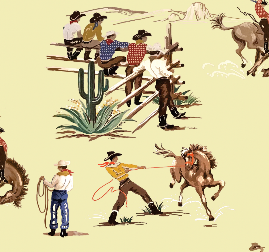 The Original Yeeha 1950's Cowboy - Yellow Wallcovering | DW Bespoke Studios