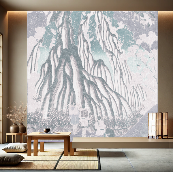 Ichi Richi Mural - 102 Celadon Taupe | Fentucci Murals Wallcovering | DW Bespoke Studios