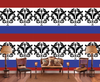 Patriotic Gun Acanthus Leaf Horizontal Stripe Mural