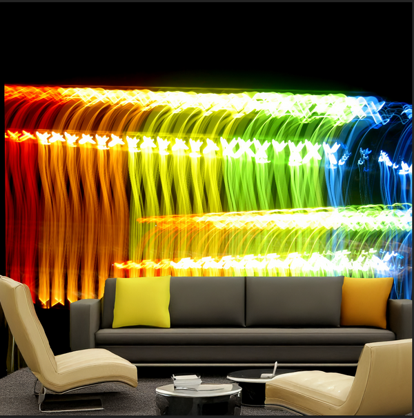 Rainbow Electricity Mural Contemporary | Architectural Wallcoverings